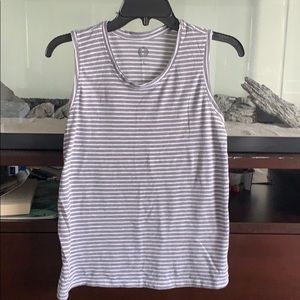 Grey and white striped top